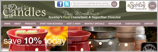 Dini's Candles - Scentsy's First Consultant, SuperStar Director Dini Moorhouse